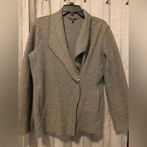 Women’s Eileen Fisher Gray Half Zip Wool Sweater Size Petite Medium